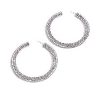 Korean New Rhinestone C-shaped Simple Fashion Temperament Earrings Wild Full Diamond Earrings main image 5