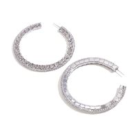 Korean New Rhinestone C-shaped Simple Fashion Temperament Earrings Wild Full Diamond Earrings main image 6