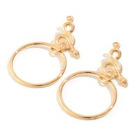 Wholesale Fashion Exaggerated Retro Circle Earrings Geometric Snake-shaped Golden Personalized Earrings main image 3