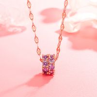 Korean Version Of Necklace Cute Purple Diamond Zircon Necklace Clavicle Chain Jewelry main image 1