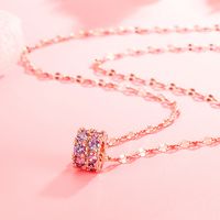 Korean Version Of Necklace Cute Purple Diamond Zircon Necklace Clavicle Chain Jewelry main image 3