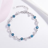 Koreanisches Kupferplattiertes Herzförmiges Armband Aus Blauem Kristall Großhandel main image 1