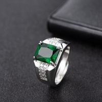 Emerald European And American Sapphire Diamond Green Spinel Trendy Ring main image 3