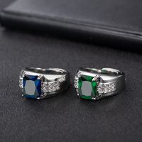 Emerald European And American Sapphire Diamond Green Spinel Trendy Ring main image 5