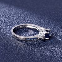 Diamant-aquamarin-ring Europäischer Und Amerikanischer 4-krappen-zirkon-blau-kristallring main image 6