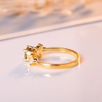 European And American Diamond-set Zircon Emerald Gold Color Ring Jewelry main image 6