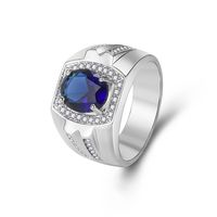 Blue Crystal European And American Zircon Aquamarine Ring Fashion Wholesale main image 1