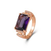 Cross-border Zircon Imitation Amethyst Gold Rose Gold Four-claw Amethyst Ring Jewelry main image 1