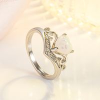 Heart-shaped Opal European And American Fashion Zircon Heart Ring Simple Jewelry main image 4