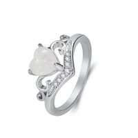 Heart-shaped Opal European And American Fashion Zircon Heart Ring Simple Jewelry main image 6