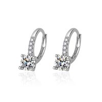 Korean Four-claw Zircon Earrings Copper Inlaid Zircon Earrings main image 6