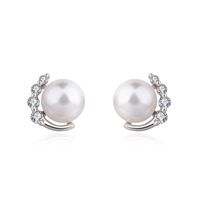 Korean Version Pearl Earrings Diamond Zircon Pearl Earrings Temperament Earrings Simple Fashion Jewelry main image 6