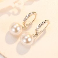 Korean Silver-plated Car Flower Pearl Earrings Female Copper Earrings Fashion Ear Jewelry Wholesale main image 3