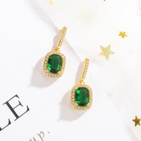 Fashion Square Earrings Female Copper Inlaid Zircon Earrings Wholesale main image 1