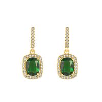 Fashion Square Earrings Female Copper Inlaid Zircon Earrings Wholesale main image 6