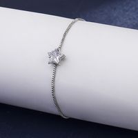 Korean Style Diamond-studded Five-pointed Star Copper Bracelet Wholesale main image 3