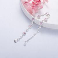 Bracelet De Fleur De Cerisier En Zircon Rose En Forme De Coeur De Mode En Gros main image 4