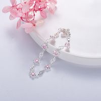 Bracelet De Fleur De Cerisier En Zircon Rose En Forme De Coeur De Mode En Gros main image 5