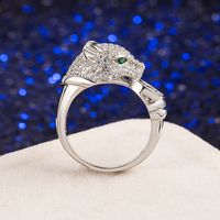 Leopard Head Ring Temperament European And American Emerald Zircon Ring Jewelry main image 5