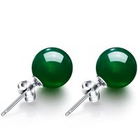 Korean Style Fashion Natural Green Chalcedony Earrings Crystal Earrings Jewelry Wholesale main image 1