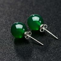 Korean Style Fashion Natural Green Chalcedony Earrings Crystal Earrings Jewelry Wholesale main image 4