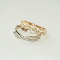 South Korea Micro-inlaid Flashing Diamond Cross 18k Rose Gold Index Finger Ring Tail Ring Jewelry main image 5