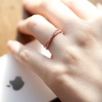 South Korea Micro-inlaid Flashing Diamond Cross 18k Rose Gold Index Finger Ring Tail Ring Jewelry main image 3