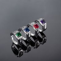 Classic Four-claw Emerald Ring European And American Diamond Amethyst Ring Jewelry main image 3