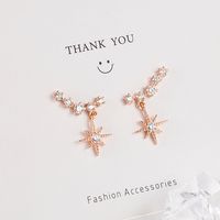 Korean Fashion Diamond Star Earrings Eight-pointed Star Earrings Personality Ins Jewelry main image 3