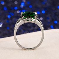 European And American Cross-border Emerald Emerald Fashion Diamond Simple Plating Ring main image 6
