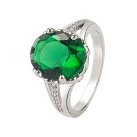 European And American Cross-border Emerald Emerald Fashion Diamond Simple Plating Ring main image 1