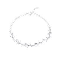 Korean Moonlight Forest Leaves And Branches Silver-plated Copper Bracelet main image 6