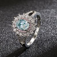 Diamond Topaz European And American Full Pink Crystal Zircon Ring Fashion Jewelry main image 3