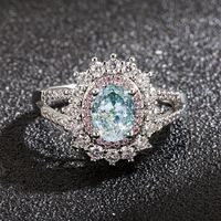 Diamond Topaz European And American Full Pink Crystal Zircon Ring Fashion Jewelry main image 4