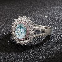 Diamond Topaz European And American Full Pink Crystal Zircon Ring Fashion Jewelry main image 5