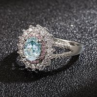 Topaze Diamant Bague Européenne Et Américaine En Cristal Rose Zircon Bijoux De Mode main image 5