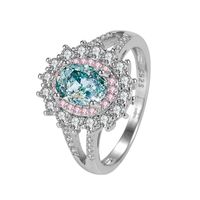 Diamanttopas Europäischer Und Amerikanischer Voller Rosa Kristall Zirkon Ring Modeschmuck main image 1