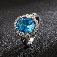 Blue Zircon European And American Diamond Butterfly Sapphire Ring Fashion Jewelry main image 3