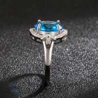 Blue Zircon European And American Diamond Butterfly Sapphire Ring Fashion Jewelry main image 5