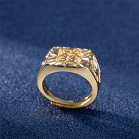 Sand Gold Domineering Fortune Ring Copper Plated Gold Open Ring Jewelry main image 4