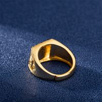 Sand Gold Domineering Fortune Ring Copper Plated Gold Open Ring Jewelry main image 6