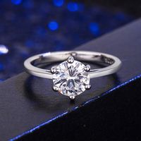 Fashion Classic Six-claw Single Zircon European And American Cross-border Simulation Diamond Ring Jewelry main image 6