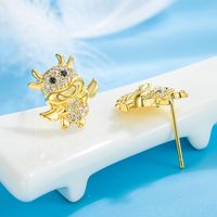 South Korea Personality Calf Earrings Cute Cow Fashion Full Of Diamond Earrings Jewelry main image 4