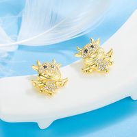 South Korea Personality Calf Earrings Cute Cow Fashion Full Of Diamond Earrings Jewelry main image 5