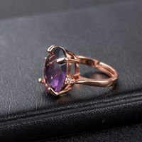 Blue Crystal European And American Rose Diamond Amethyst Gem Ring Fashion Jewelry main image 5