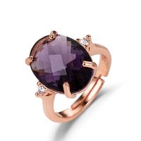 Blue Crystal European And American Rose Diamond Amethyst Gem Ring Fashion Jewelry main image 6