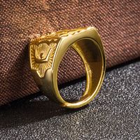 Sand Gold Ring Domineering Wealth Copper Plated Gold Ring Open Ring Jewelry main image 5