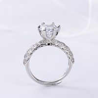Fashion Korean European And American Six-claw Inlaid Zircon Copper Ring main image 3