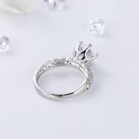 Fashion Korean European And American Six-claw Inlaid Zircon Copper Ring main image 5
