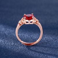 Micro-inlaid Zircon Butterfly Ring Rose Ruby Rose Gold Ring Jewelry main image 4